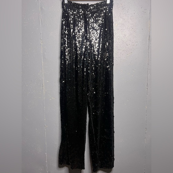 WAYF Encore Wide Leg Sequin Pants in size XS NWT - Picture 3 of 10